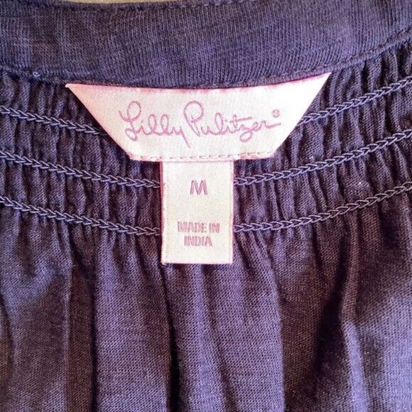 Lilly Pulitzer Essie Navy blue dress, size medium, good used condition - Picture 6 of 8